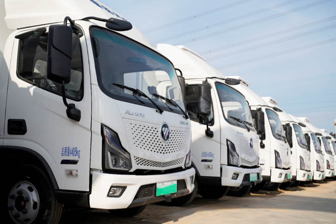 持續信賴 批量交付 歐馬可智藍冷藏車為首都冷鏈物流綠色轉型打樣