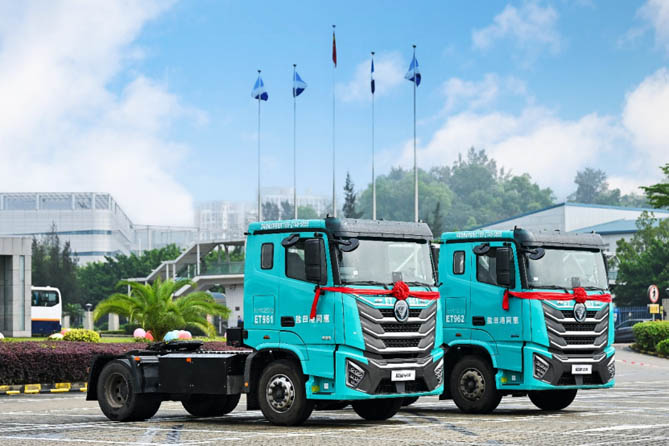 北汽福田歐曼新能源港口車交付 共建鹽田港零碳示范標桿